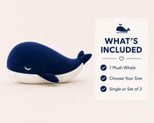 Blue plush whale pillow