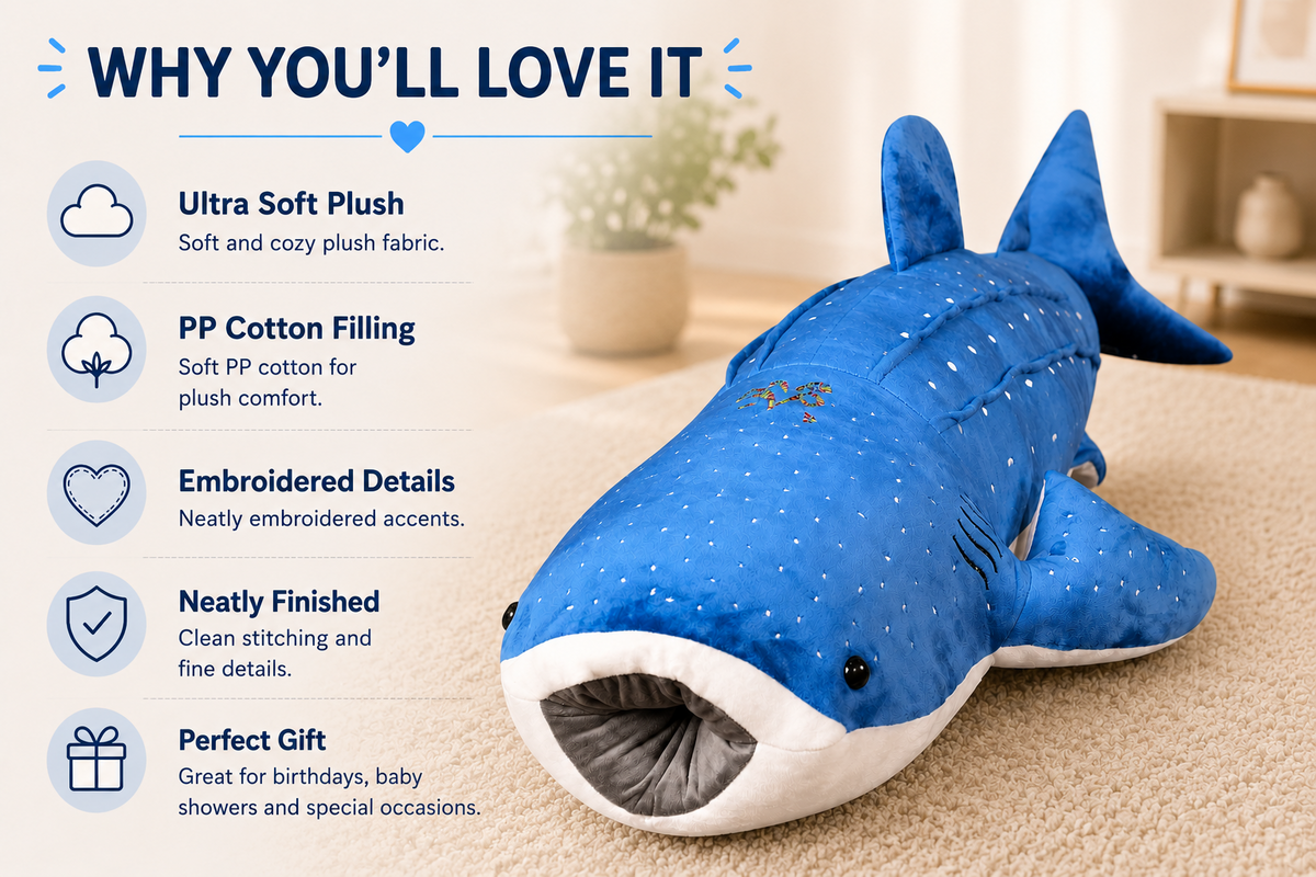 Whale shark plush pillow