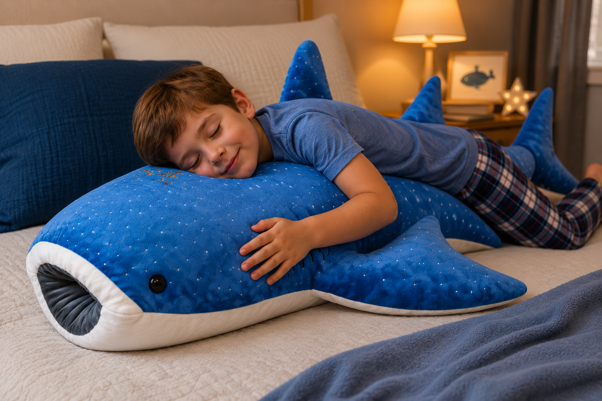 Whale shark plush bedroom companion