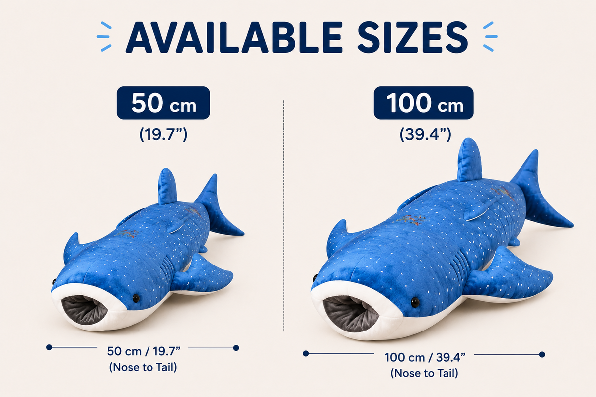 Whale shark plush available sizes