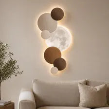 Wood Moon Wall Light LED