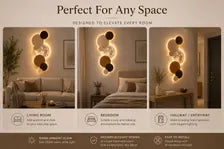 Wood Moon Wall Light LED
