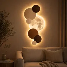 Wood Moon Wall Light LED