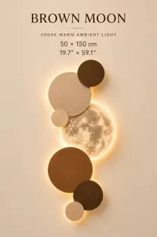 Wood Moon Wall Light LED