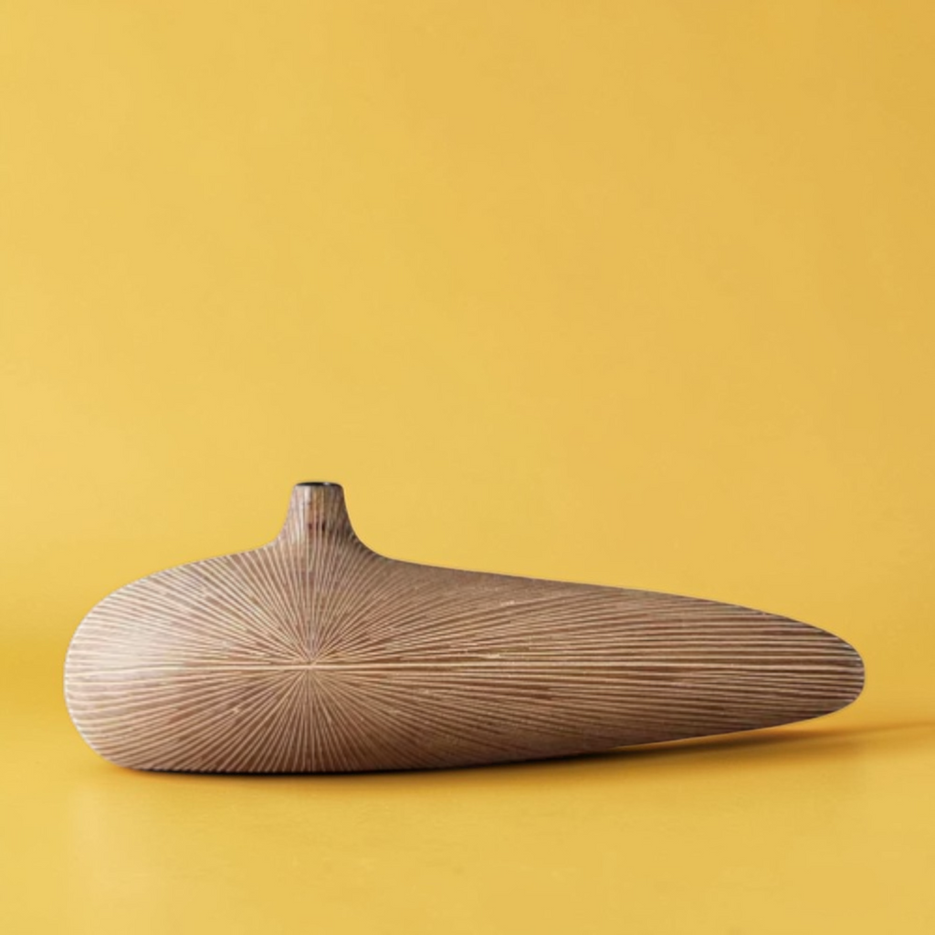 Style B Dark Long modern wooden vase
