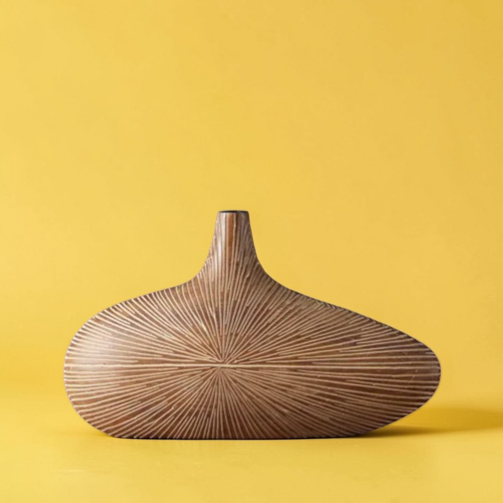 Style C Light Round modern wooden vase